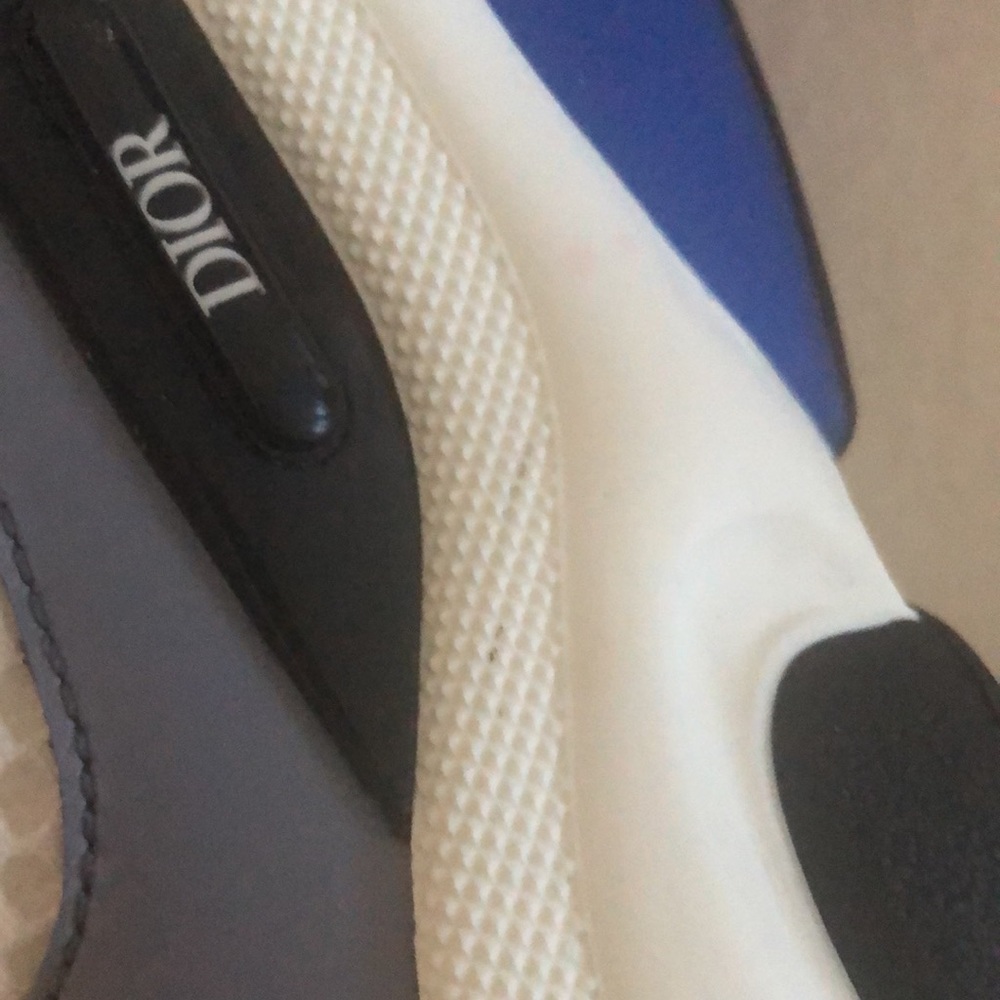 Dior B22 Sneaker White and Blue Technical Mesh and Gray Calfskin - Picture 16 of 16